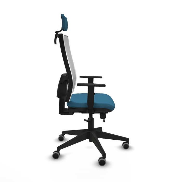 Piqueras y Crespo Chaise de Bureau Horna avec Appui-tête, Vert Pétrole et Blanc Piqueras y Crespo Chaise de Bureau Horna avec Appui-tête, Vert Pétrole et Blanc