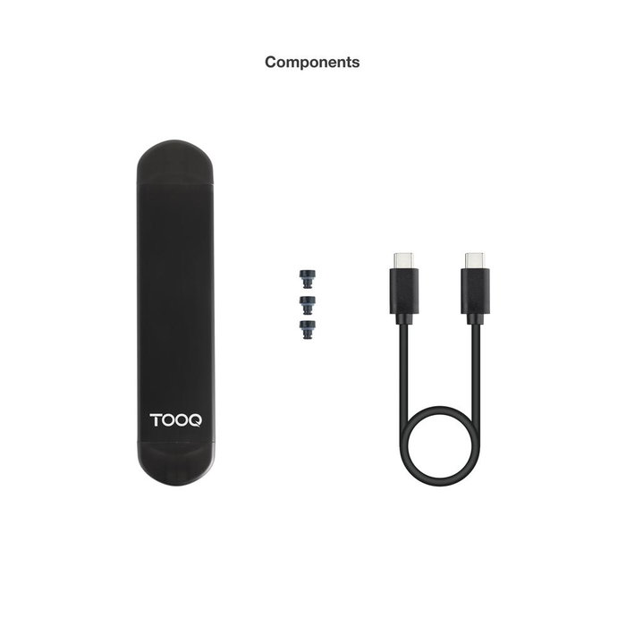 Tooq Carcasse pour SSD M.2 NGFF/NVMe, USB-C et USB-A, Noir
