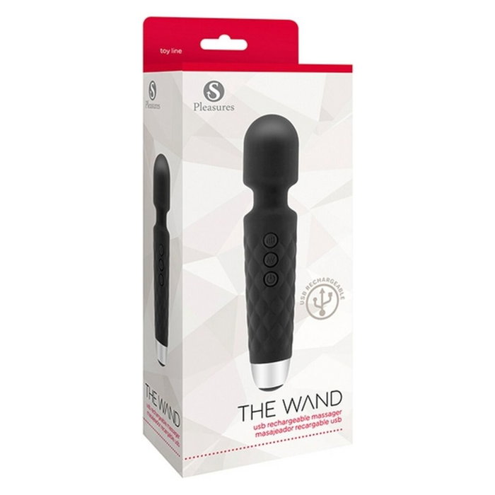 Vibrateur G-Spot S Pleasures The Wand Noir Vibrateur G-Spot S Pleasures The Wand Noir