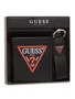 Guess Coffret Cadeau avec Porte-clés en Cuir Noir et Portefeuille Daelon Rouge/Noir