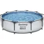 Bestway Kit Piscine Hors Sol Tubulaire Steel Pro Max 56406 - Diamètre 305 cm, Hauteur 76 cm - Ronde (Livrée avec Patch de Réparation)