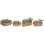 Centre de Table Home ESPRIT Vert Naturel Métal Fibre naturelle 33 X 32 X 8 CM (2 Unités)