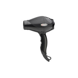 Gammapiu Sèche-cheveux professionnel portable Mini Noir E-T.C., voltage double 120-230V, revêtement tourmaline, avec concentrateur et diffuseur, idéal voyage et sport