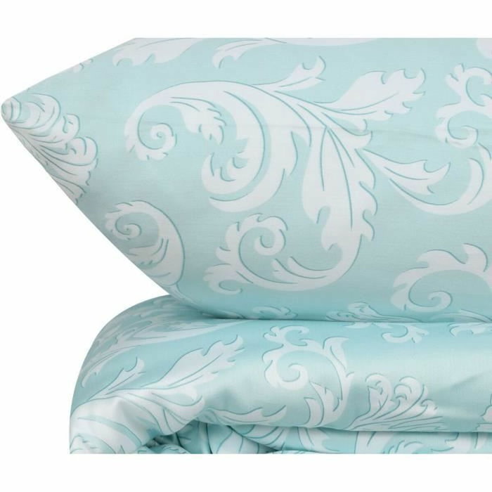 BigBuy Home Parure de couette Satin King Menthe et Blanc - 220 x 240 cm, 3 pièces BigBuy Home Parure de couette Satin King Menthe et Blanc - 220 x 240 cm, 3 pièces