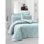 BigBuy Home Parure de couette Satin King Menthe et Blanc - 220 x 240 cm, 3 pièces