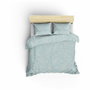 BigBuy Home Parure de couette Satin King Menthe et Blanc - 220 x 240 cm, 3 pièces