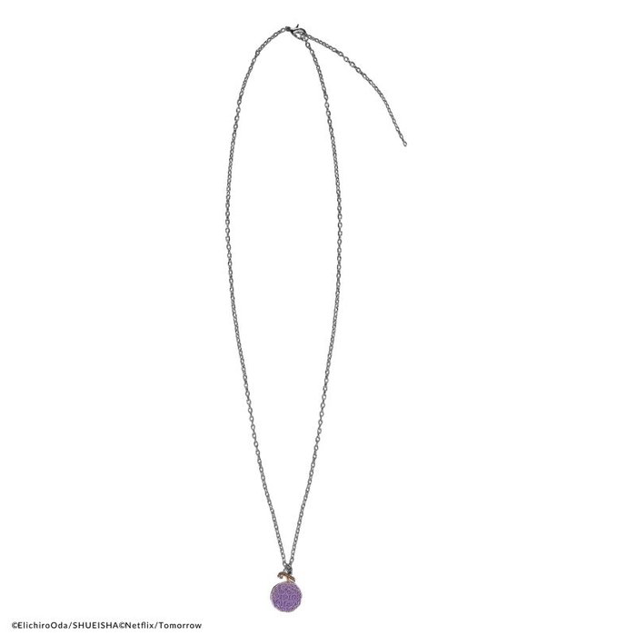 Cinereplicas Collier One Piece Fruta Gomu en Alliage de Zinc - Pendentif 2x2,6 cm, Chaîne 70 cm