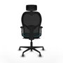 Piqueras y Crespo Chaise de Bureau avec Appui-tête Jorquera 2D036G2 Turquoise