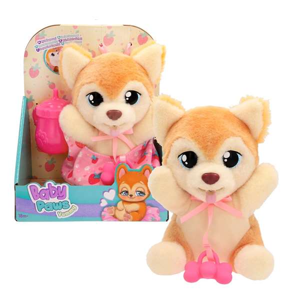 Imc Toys Peluche Baby Paws Yummy Shiba Inu avec biberon et sac de transport Imc Toys Peluche Baby Paws Yummy Shiba Inu avec biberon et sac de transport