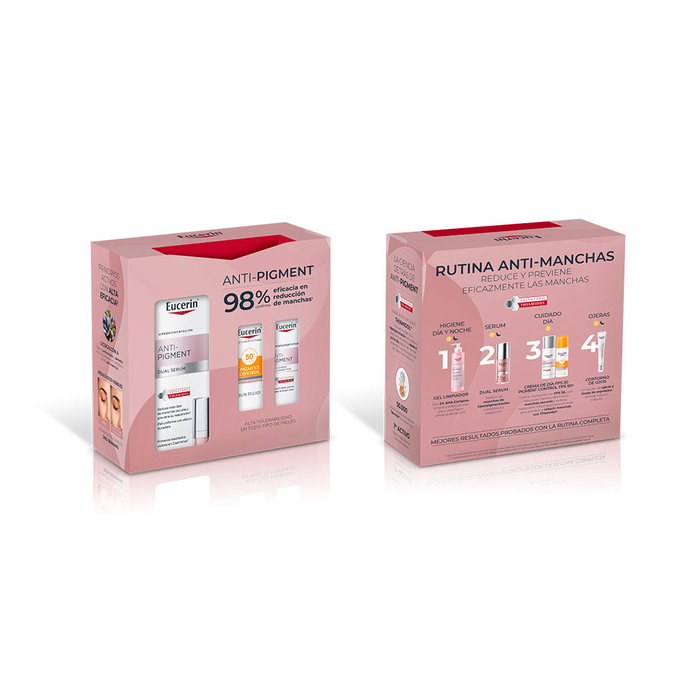 Eucerin Coffret Double Sérum Anti-Pigmentation 3 Pièces avec Crème Solaire SPF50 et Crayon Anti-Taches, Pour L'éclat et la Réduction des Rides