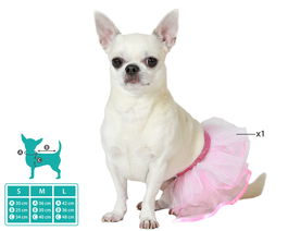 Tutú Déguisement pour Animal de Compagnie Taille L - Tutú Rose Thème Cirque - Polyester