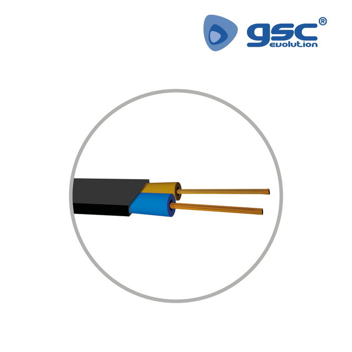 GSC Evolution Rouleau 100M Manguera plana (2x0.75mm) Negro GSC Evolution Rouleau 100M Manguera plana (2x0.75mm) Negro