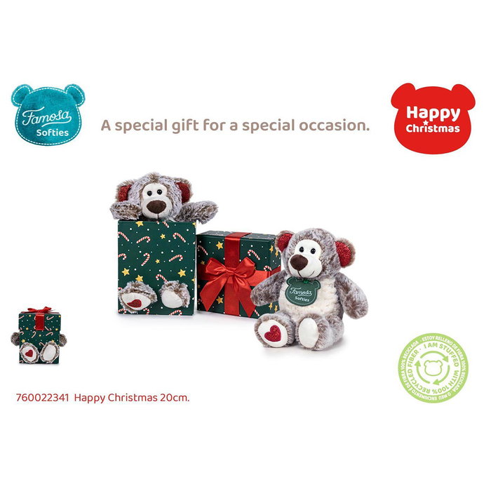 Famosa Peluche Happy Christmas Ourson 20 cm Collection Softies Famosa Peluche Happy Christmas Ourson 20 cm Collection Softies