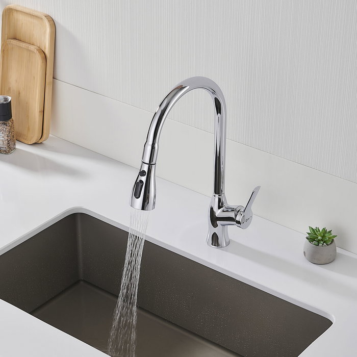 Mitigeur Fontastock Chrome Acier inoxydable Laiton Céramique Alliage de Zinc Forme en C Élevé