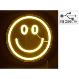 Basics Luz led neón decorativa carita - espejo, 20 x 20 cm