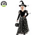 Déguisement de sorcière en robe longue gris argenté avec chapeau pour fille 10-12 ans - Halloween - Polyester - 2025