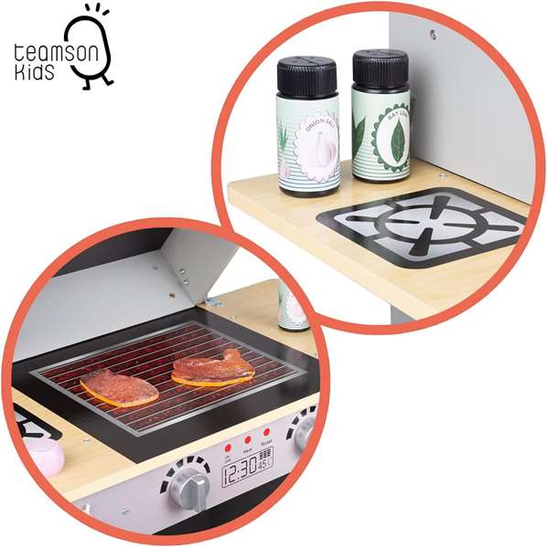 Color Baby - Barbecue en bois pour enfants avec 10 pièces, 60 x 30 x 66.5 cm