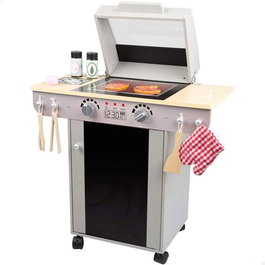 Color Baby - Barbecue en bois pour enfants avec 10 pièces, 60 x 30 x 66.5 cm