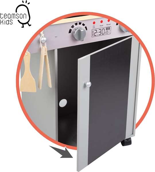 Color Baby - Barbecue en bois pour enfants avec 10 pièces, 60 x 30 x 66.5 cm