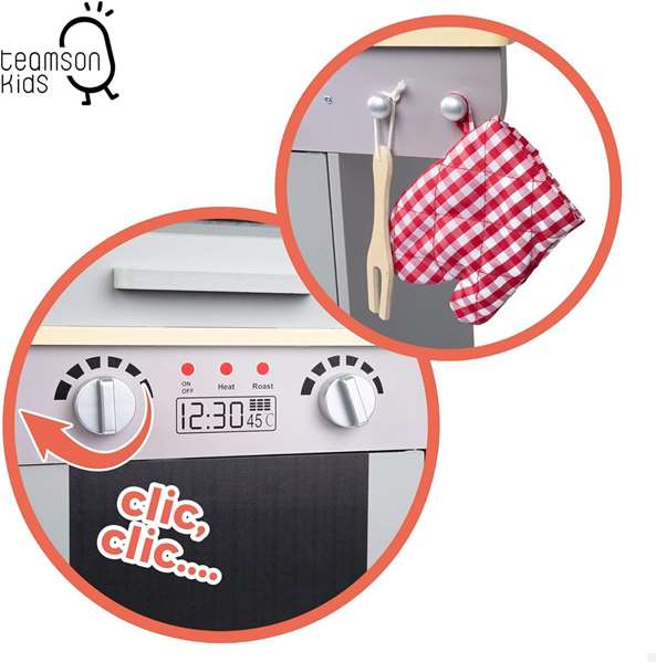 Color Baby - Barbecue en bois pour enfants avec 10 pièces, 60 x 30 x 66.5 cm