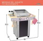 Color Baby - Barbecue en bois pour enfants avec 10 pièces, 60 x 30 x 66.5 cm