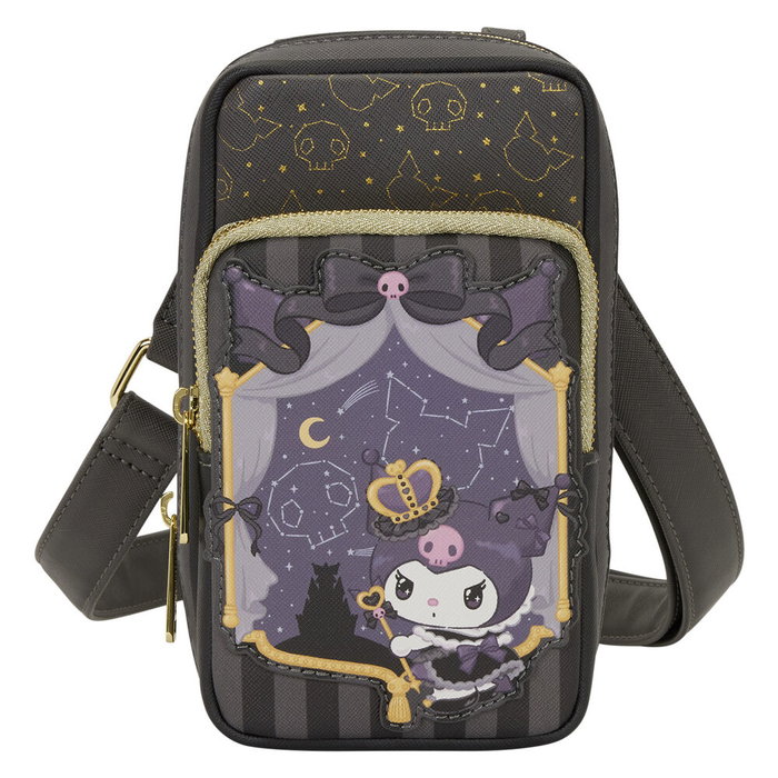 Loungefly Sac bandoulière avec porte-monnaie 20th Anniversary Kuromi Hello Kitty - 10.8x6.35x19.05 cm