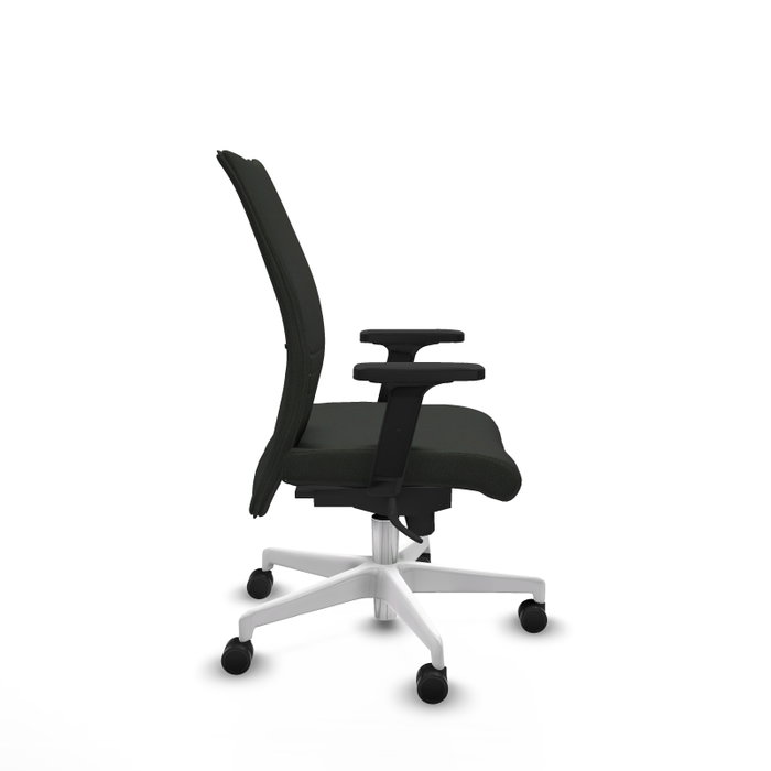 Piqueras Y Crespo Albacete Confidente - Chaise de bureau noire avec mécanisme synchrone et base blanche Piqueras Y Crespo Albacete Confidente - Chaise de bureau noire avec mécanisme synchrone et base blanche
