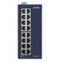 Planet ISW-1600T Commutateur Ethernet industriel 16 ports 10/100TX Fast Ethernet, boîtier métallique IP30, alimentation large 12-48V DC