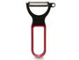 Kinvara Set 3 Éplucheurs Plastique Noir Rouge 13 x 4.5 x 7 cm avec Lame Acier (Set de 24)