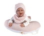 Poupée Mimi Sonrisas avec robe oursons lune rose 42 cm corps en tissu - Langue espagnole - Jeu éducatif et sonore - Marque : Llorens