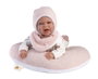 Poupée Mimi Sonrisas avec robe oursons lune rose 42 cm corps en tissu - Langue espagnole - Jeu éducatif et sonore - Marque : Llorens