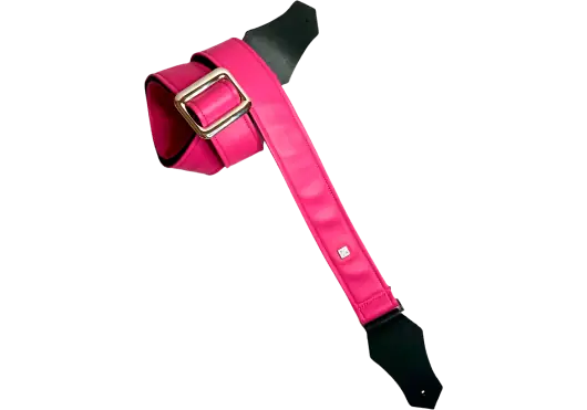 GETM Sangle Guitare/Basse Fly Pink - Rose, Ajustable 165 cm, Polycuir et Nylon
