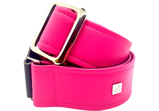 GETM Sangle Guitare/Basse Fly Pink - Rose, Ajustable 165 cm, Polycuir et Nylon