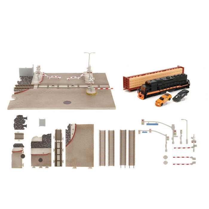 JADA TOYS Replica Diorama Train Fast & Furious avec Dodge Charger et Toyota Supra - Jouet +8 Ans