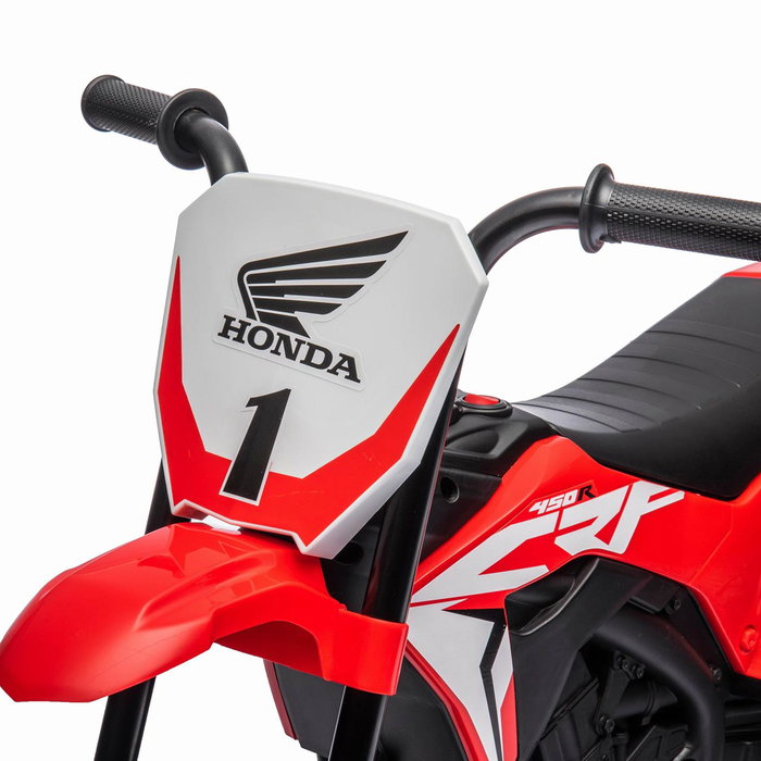 TACHAN Motocyclette électrique pour enfant Honda CRF à licence officielle - Design sportif couleur rouge avec batterie Li-ion rechargeable 7.2V et moteur 390 - Modèle T00993