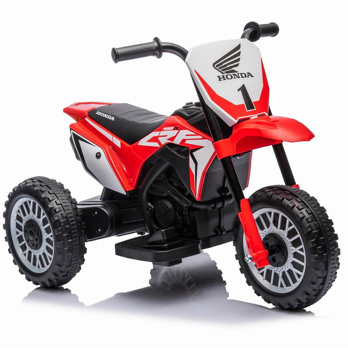 TACHAN Motocyclette électrique pour enfant Honda CRF à licence officielle - Design sportif couleur rouge avec batterie Li-ion rechargeable 7.2V et moteur 390 - Modèle T00993