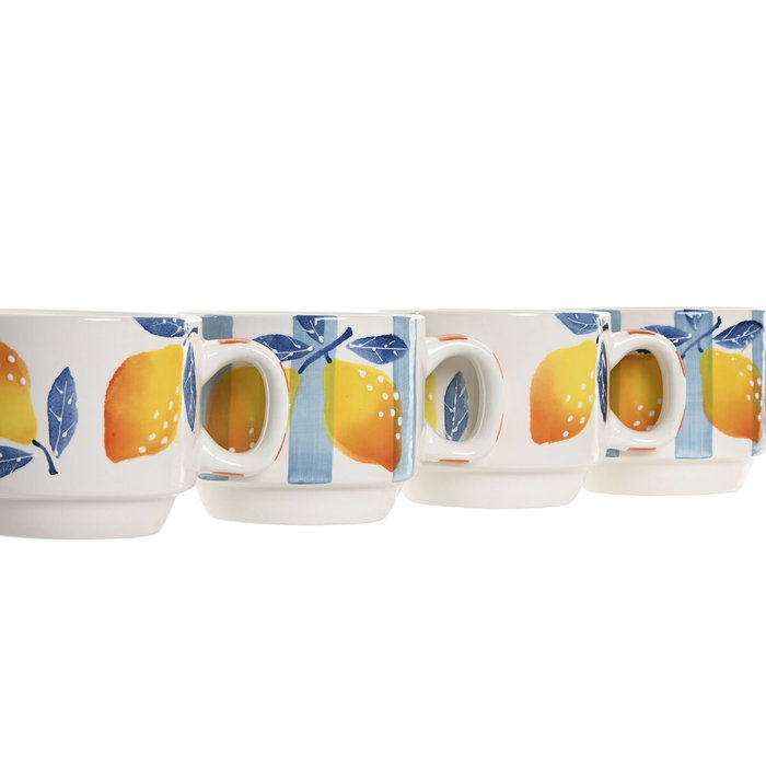 Home ESPRIT Ensemble de tasses à café Citron Méditerranéen 260 ml, 6 pièces