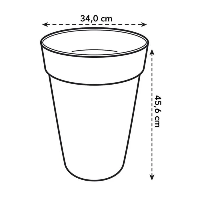 ELHO Pot de fleurs Loft Urban rond extérieur, Ø 34 x H 45 cm, 23 L, vert, fabriqué en plastique 100% recyclé avec réserve d'eau