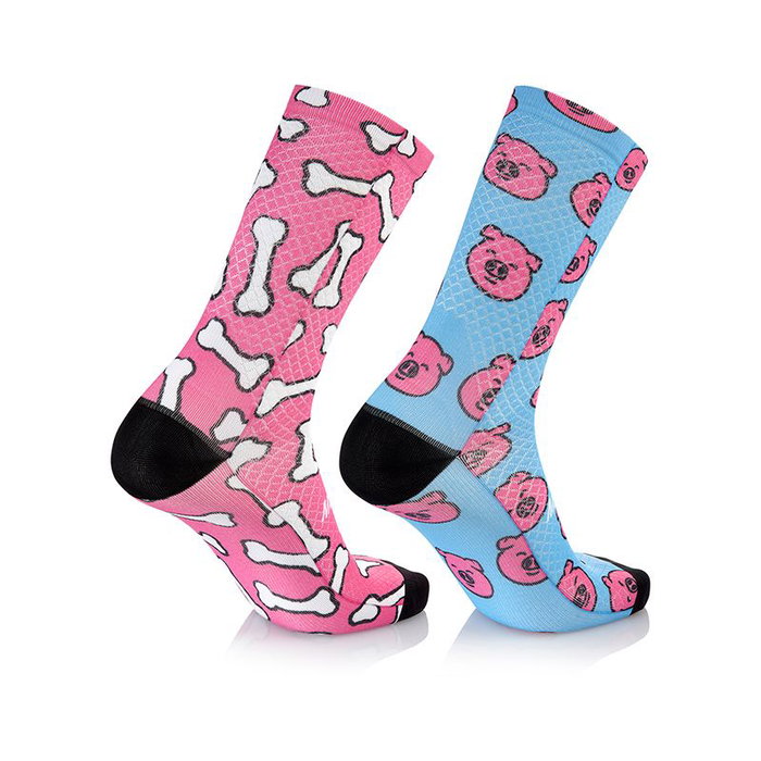 Mbwear Calcetines Mb-Wear Fun H16 Cerdo Rosa/Azul L/XL