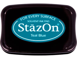 Tsukineko STAZON Tampon encreur bleu verdâtre pour verre et plastique