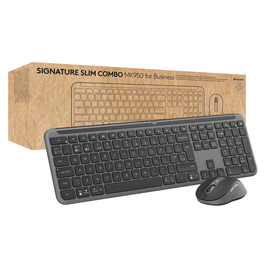 Logitech 920-012508 Souris et clavier sans fil Signature Slim MK950 pour entreprise, graphite