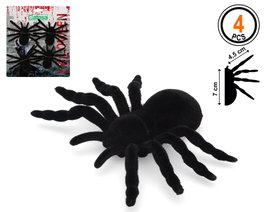 Tarentule en peluche noire 7 cm pour décoration Halloween
