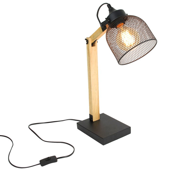 Home Deco Light Lampe de bureau articulée en bois et métal