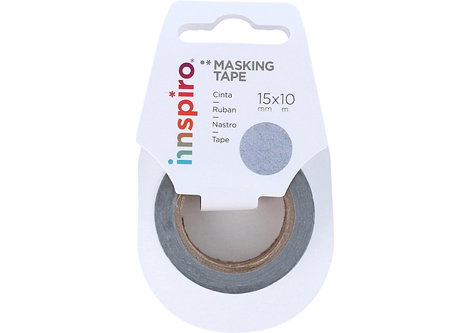 Innspiro Cinta masking tape Washi Serie Metal foil plateado 15mm x 10m