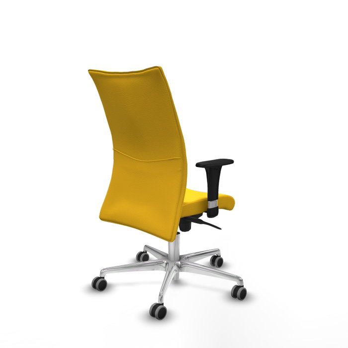 Piqueras Y Crespo Chaise Albacete Confidente Jaune avec Mécanisme Synchrone et Base Aluminium