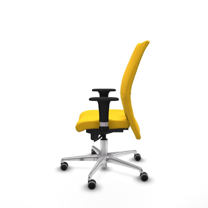 Piqueras Y Crespo Chaise Albacete Confidente Jaune avec Mécanisme Synchrone et Base Aluminium