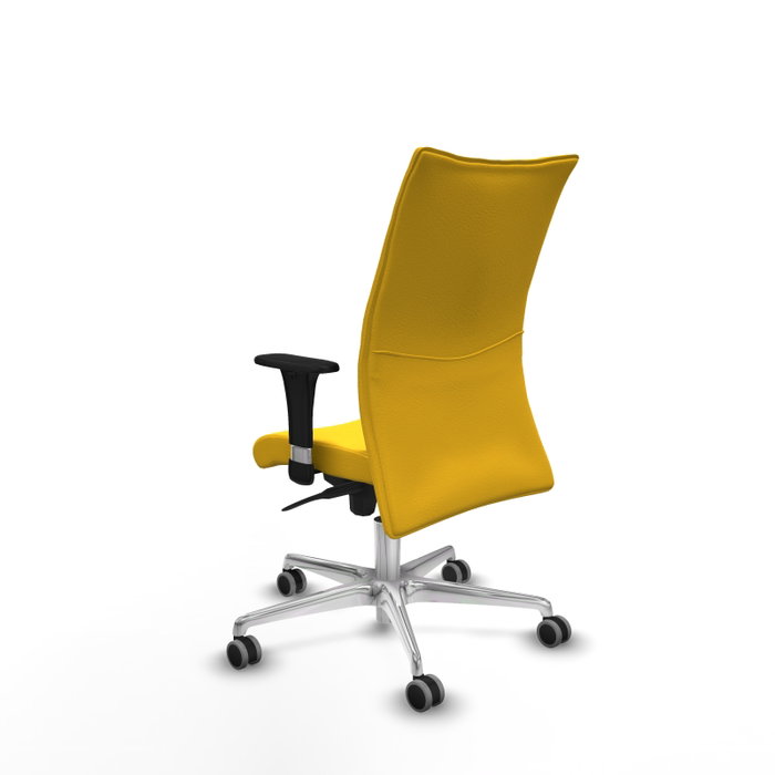Piqueras Y Crespo Chaise Albacete Confidente Jaune avec Mécanisme Synchrone et Base Aluminium