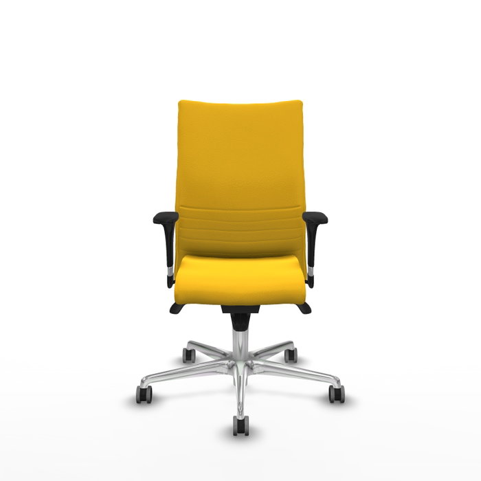 Piqueras Y Crespo Chaise Albacete Confidente Jaune avec Mécanisme Synchrone et Base Aluminium