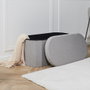 Home Deco Factory BANCO-PUF PLEGABLE GRIS OVAL