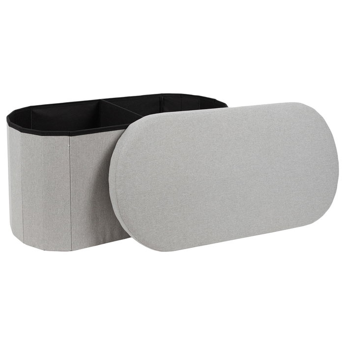 Home Deco Factory BANCO-PUF PLEGABLE GRIS OVAL